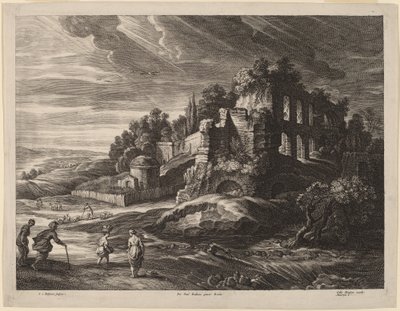 Landscape with Large Roman Ruins by Schelte Adams Bolswert after Sir Peter Paul Rubens