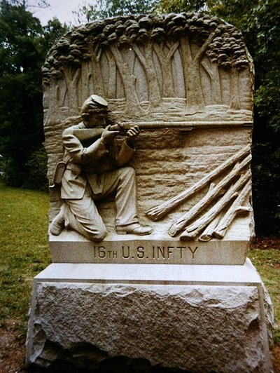 Memorial to the 16th U.S. Infantry at Chikamauga battlefield by School American