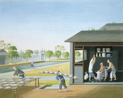Manufacture of Porcelain, China, c.1820 by School Chinese
