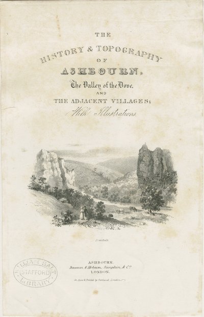 Dovedale - landscape: lithograph by School English