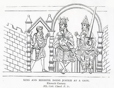 King and Minister Doing Justice at a Gate by School English