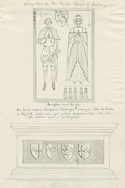 Sandon Church - Tomb of Sampson Erdeswicke and Elizabeth by School English