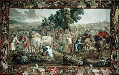 Double Tapestry Depicting Twig Gatherers Outside a Town, Brussels Workshop by School Flemish