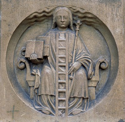 Gothic art: allegory of alchemy. Cathedrale Notre Dame in Paris by School French