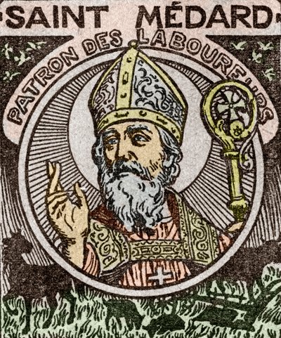 Portrait of Saint Medard, Bishop of Noyon by School French