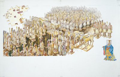 Terracotta Army in the tomb of Emperor Qin Shi Huang by School Italian