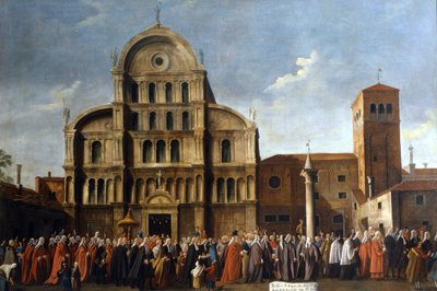 Venice. Visit of the Doge to Saint Zaccharia for the Easter Feast. Venice, Pinacoteca Querini - Stampalia by School Italian