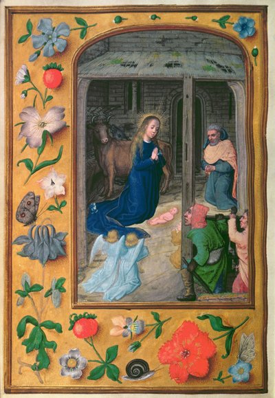 Nativity (from a Book of Hours, Bruges, c.1510-20) by School Netherlandish