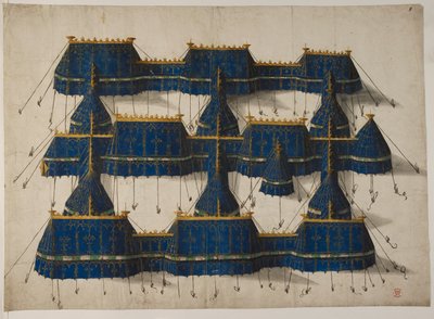 Design for a royal pavilion in blue and gold, c.1520 by School Netherlandish