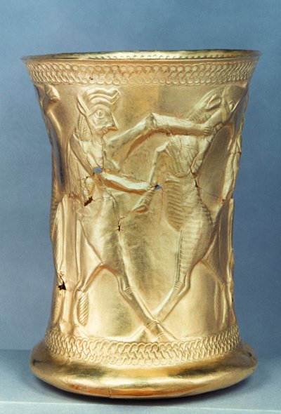 Vase decorated with mythological creatures, Persian by School Persian