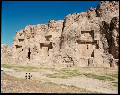 View of the Necropolis and the Four tombs belonging to Achaemenid kings by School Persian
