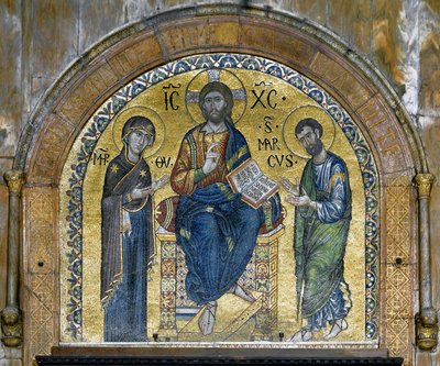 Christ in Majesty Between the Virgin and Saint Mark (Deesis) by School Veneto Byzantine