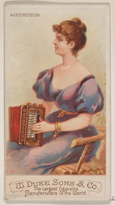 Accordion, from the Musical Instruments series N82 for Duke brand cigarettes, 1888 by Schumacher and Ettlinger