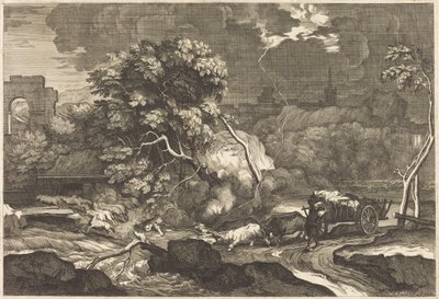 Landscape with a Frightened Wagoner by Sébastien Bourdon