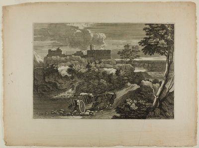 Two Carters Pushing Their Cart and Animals by Sébastien Bourdon