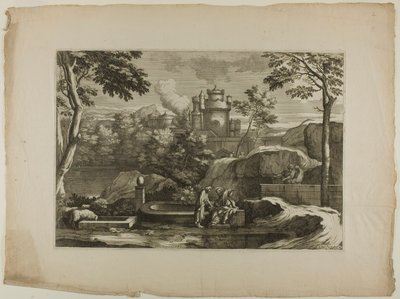 View of a City (Christ with the Good Samaritan at the Well) by Sébastien Bourdon
