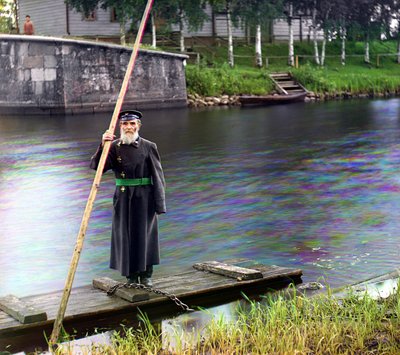 Pinkhus Karlinskii, Eighty-Four Years Old: Sixty-Six Years of Service, Supervisor of Chernigov Floodgate, Mariinskii Canal and River System, Russian Empire by Sergey Prokudin Gorsky