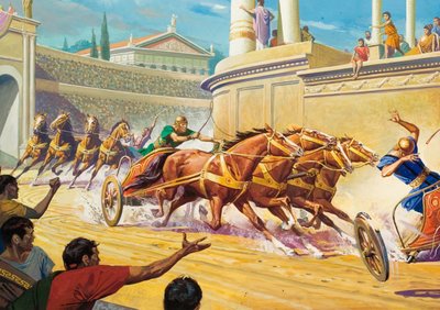 Chariot Race at the Circus Maximus by Severino Baraldi