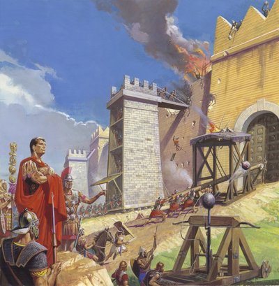 Scipio Aemilianus leading the assault on Carthage by Severino Baraldi