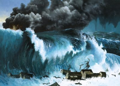 Tsunami Following Eruption of Krakatoa by Severino Baraldi