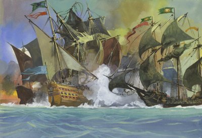 Unidentified sea battle by Severino Baraldi
