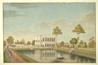 Calcutta house surrounded by a garden with tank and out-houses by Shaik Muhammad Amir of Karraya