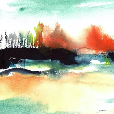 Vibrant Abstract Landscape by Sheila Golden