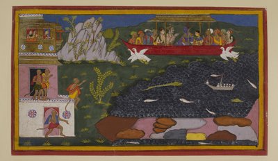 Rama Shows Sita Their Past; Monkeys at Kishkindha Join Their Journey Home by S?hibdin S?hibdin