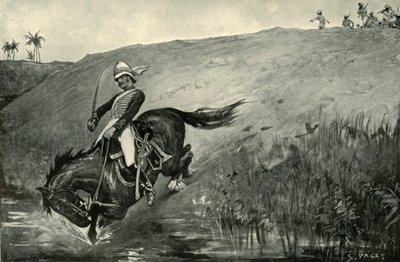 Narrow Escape of Lieutenant Roberts While Pursued by Natives Near Lucknow by Sidney Paget