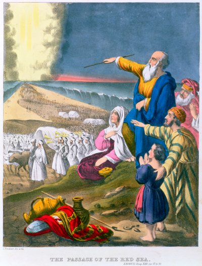 Moses Parting the Red Sea, 1870s by Siegfried Detlev Bendixen