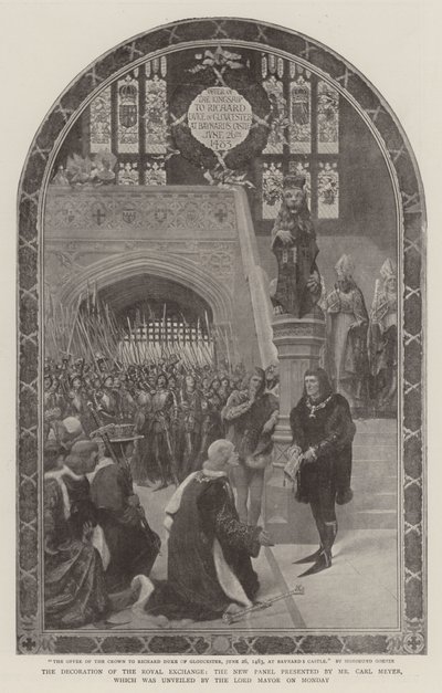 The Decoration of the Royal Exchange, the New Panel Presented by Mr Carl Meyer, Unveiled by the Lord Mayor by Sigismund Christian Hubert Goetze