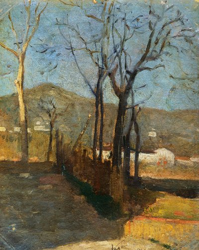 View with Trees, Country Study Triptych by Silvestro Lega