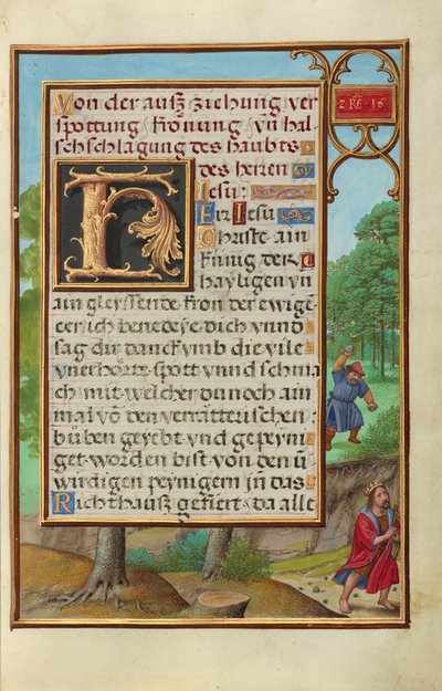 Border with Shimei Throwing Stones at David by Simon Bening