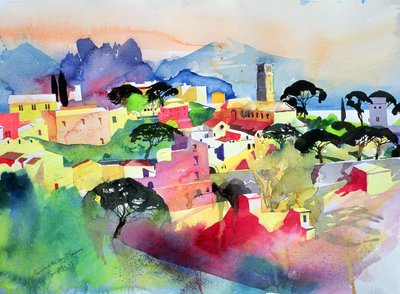 Ravello and the Bay of Salerno, 2003 by Simon Fletcher