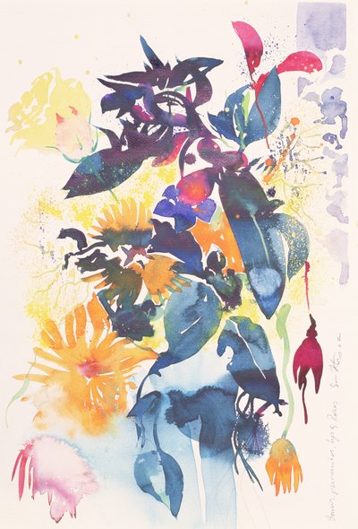 Marigolds, Periwinkles, Lilies, Rose, 2002 by Simon Fletcher