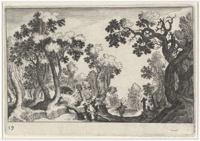 Forest Landscape with Farmers by Simon Frisius