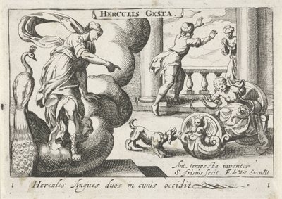 Young Hercules Strangling Two Snakes (Herculean Themes series) by Simon Frisius