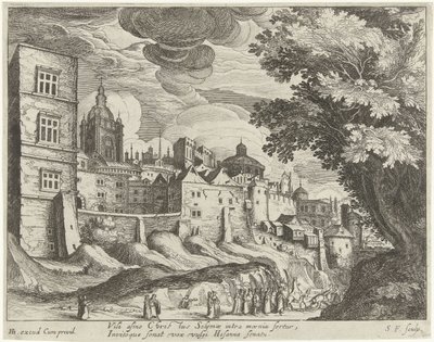 Landscape with the Entry of Christ into Jerusalem (Series: Landscapes with Scenes from the Life of Christ) by Simon Frisius