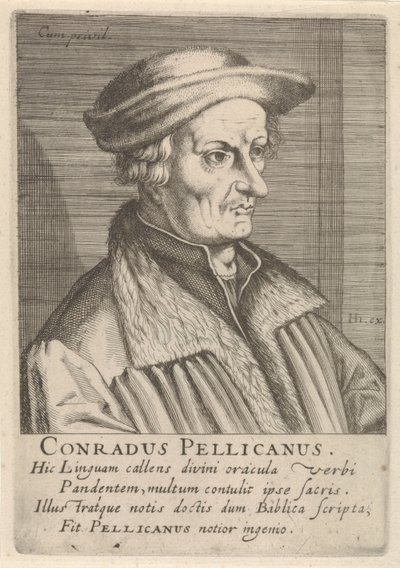 Portrait of Conrad Pellican by Simon Frisius