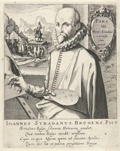 Portrait of Jan van der Straet by Simon Frisius