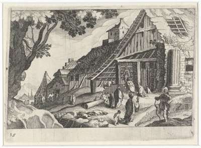 Cityscape with the Adoration of the Magi by Simon Frisius