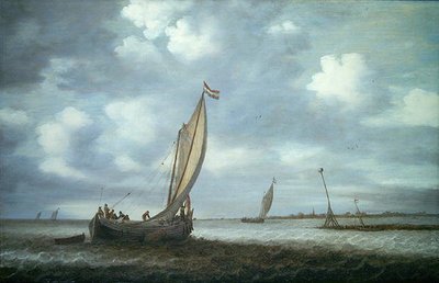 Ships in an Estuary by Simon Jacobsz. Vlieger