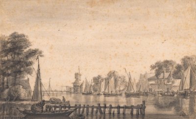 The Vecht at Weesp with Mill "The Stinker" by Simon de Vlieger