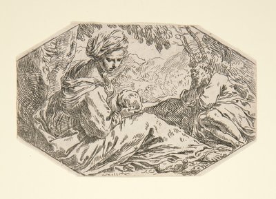 Rest on the Flight into Egypt by Simone Cantarini