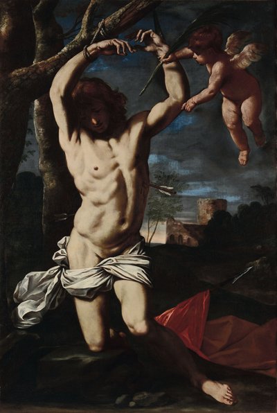 Saint Sebastian and an Angel by Simone Cantarini