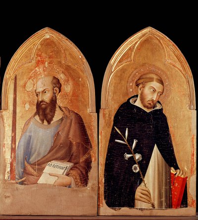 Saint Paul and Saint Dominic. Polyptych of Orvieto by Simone Martini