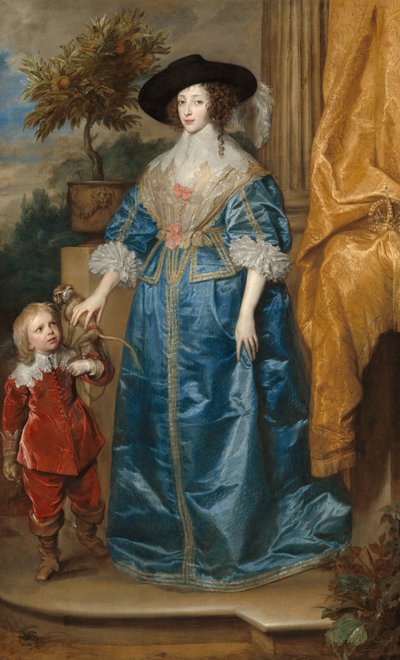 Queen Henrietta Maria with Sir Jeffrey Hudson by Sir Anthony van Dyck