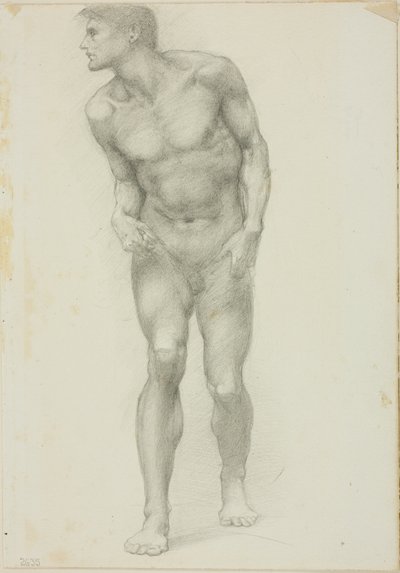 Standing Nude Male with Face in Profile by Sir Edward Burne Jones