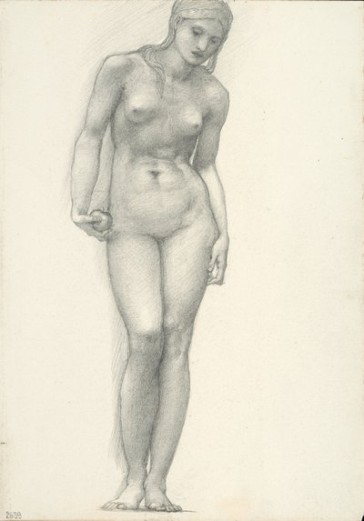 Venus with Golden Apple in Right Hand, for the Troy Triptych by Sir Edward Burne Jones