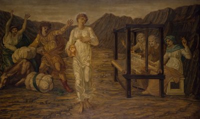 Cupid and Psyche - Palace Green Murals - Psyche set by Venus the Task by Sir Edward Coley Burne Jones
